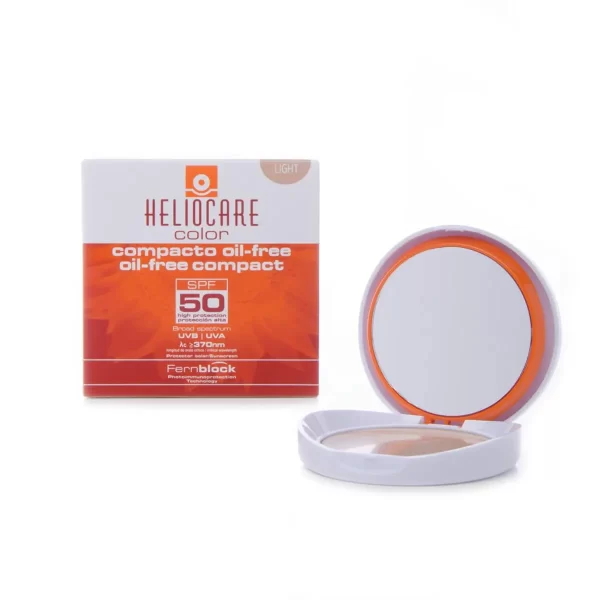Heliocare Compac Light Oil Free FPS50+ 10 g, es un Fotomaquillaje compacto oil-free, Especialmente diseñada para facilitar su uso diario en un formato compacto para aportar una alta cobertura.